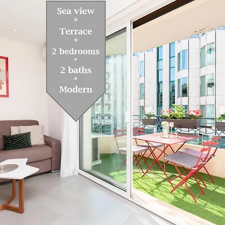 Apartman Marriott : 2 Beds/2 Baths Sea View Cannes